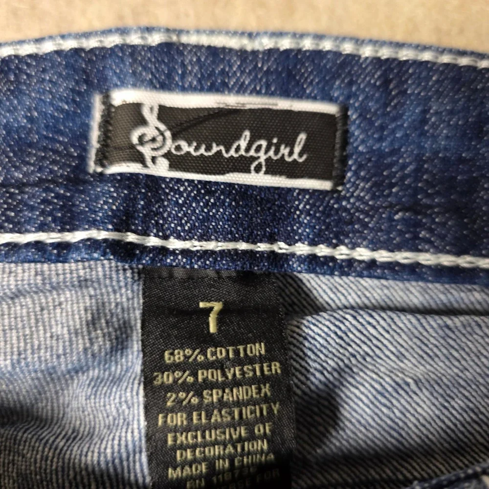 Soundgirl Womens Bootcut Jeans Dark Wash Embroidered Studded Pockets Size 7 Y2K